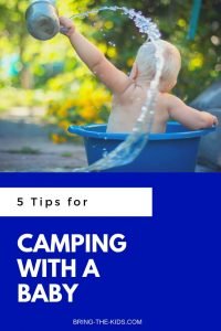 baby camping bath in washtub