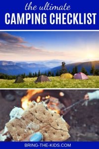 smores tents campfire sunset