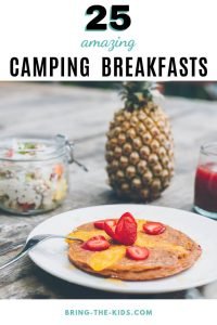 pancakes and fruit for camping breakfast