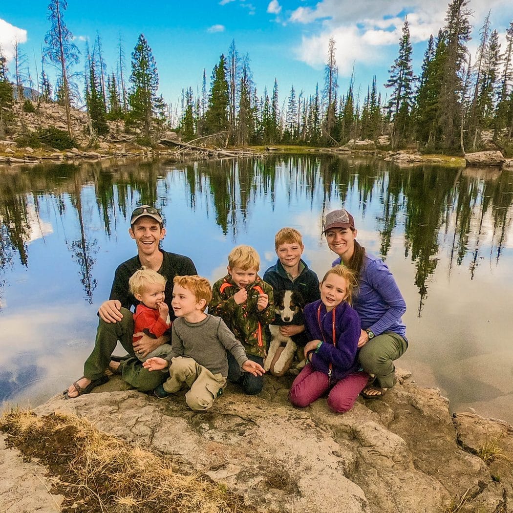 family hiking alpine lake trail uintah mountains