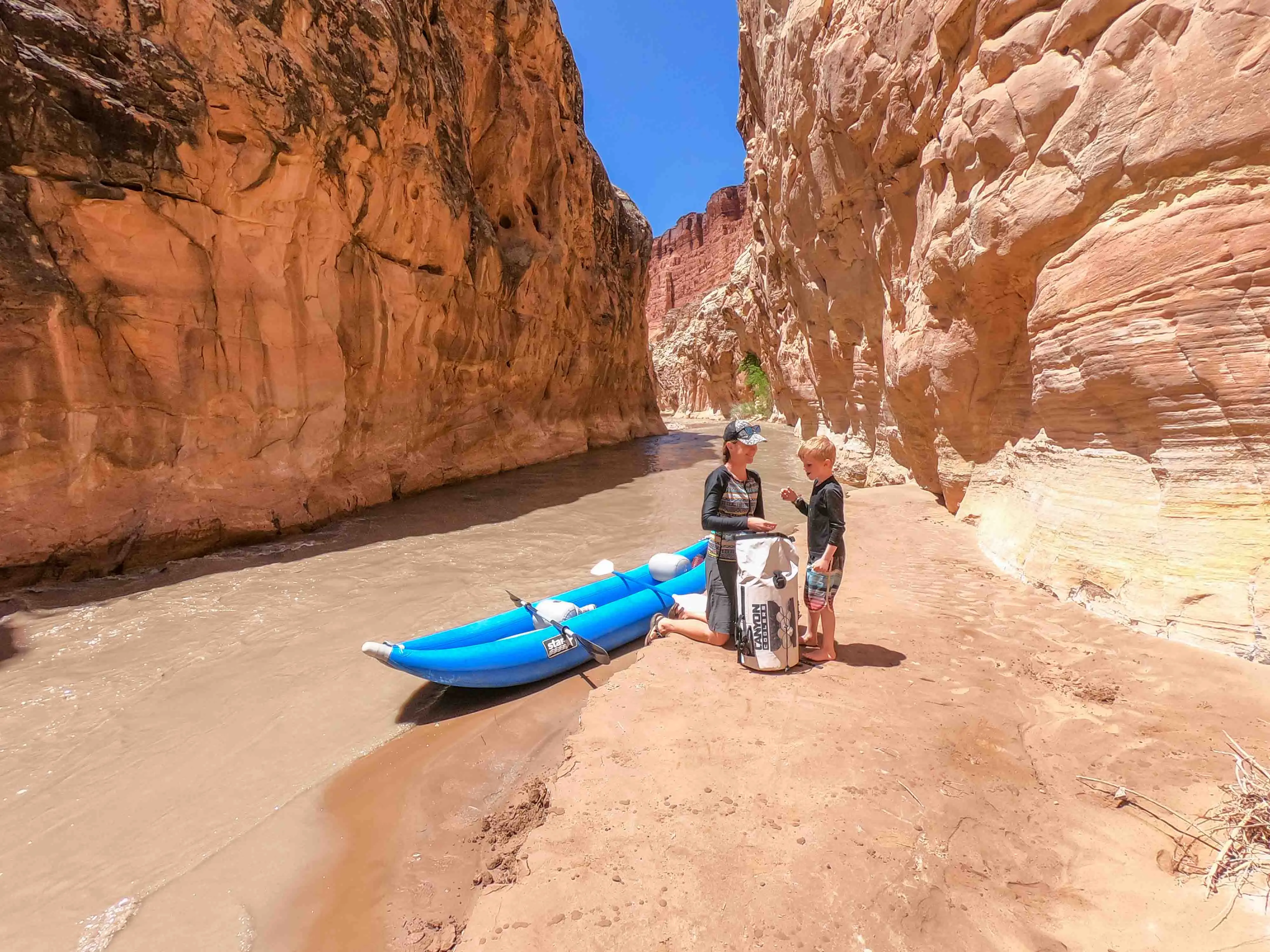 canyon with kids and cooler