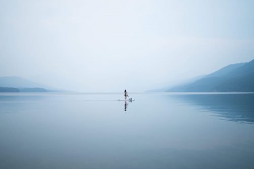 paddleboard on lake