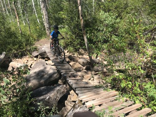 Mountain bike bridge dry fork flume