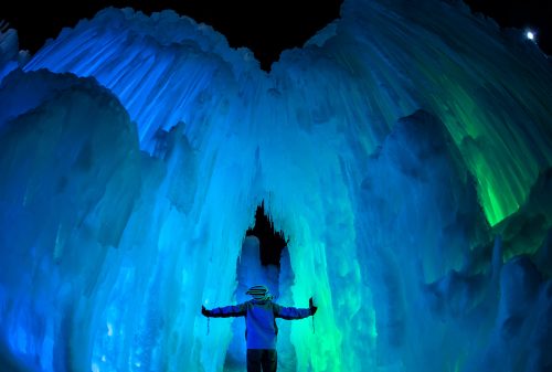 Ice Castles at night