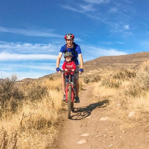 mountain biking with a baby toddler