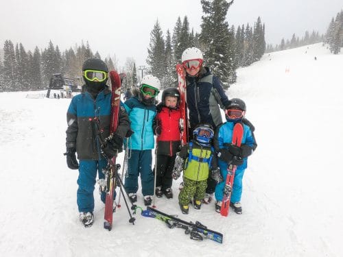 skiing  family