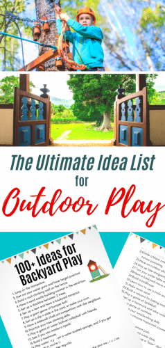 Outdoor Play Ideas - Printable List