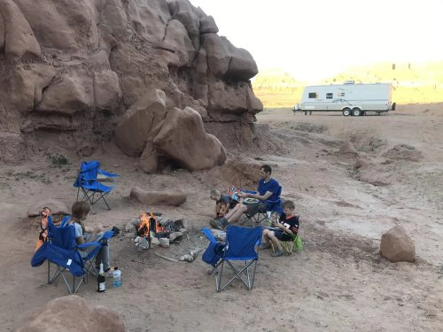 family smores at goblin valley