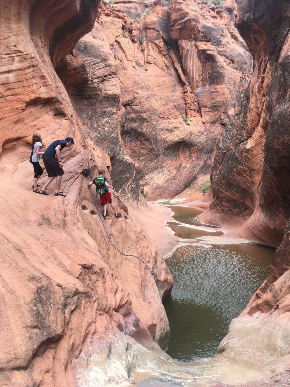 hiking red reef trail st george with kids