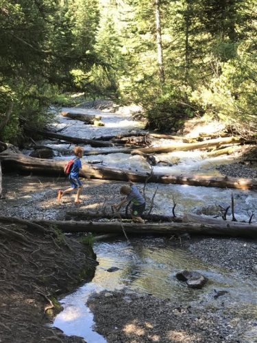 hiking donut falls with kids