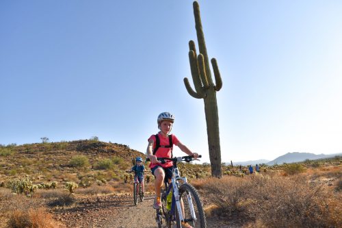 mountain biking apache wash arizona with kids