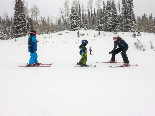 beginner skiing at solitude