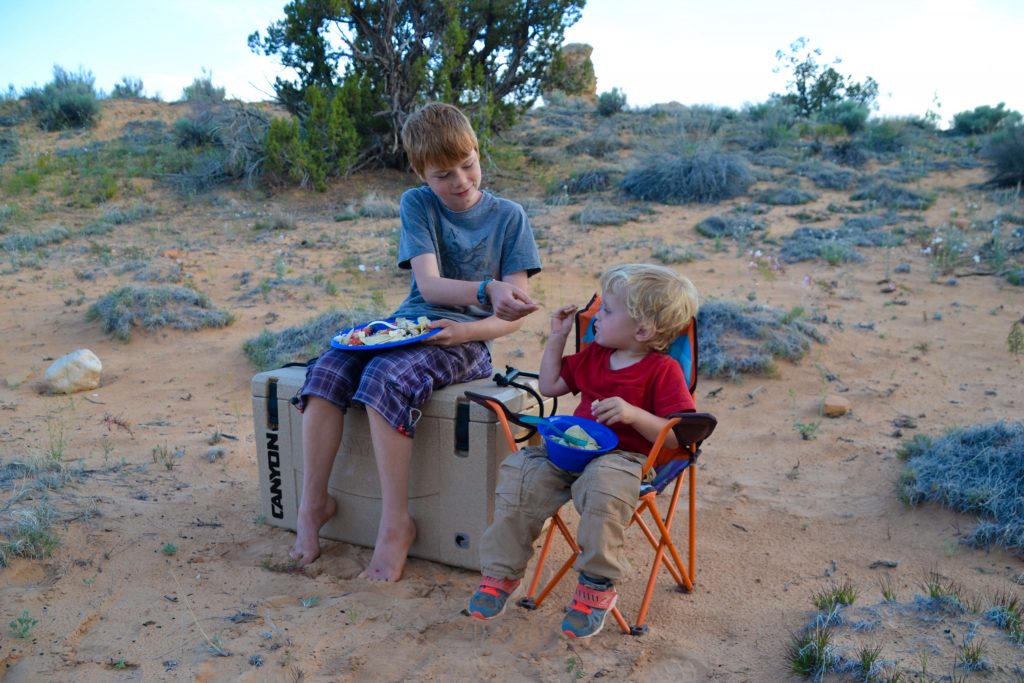 camp dinner with kids