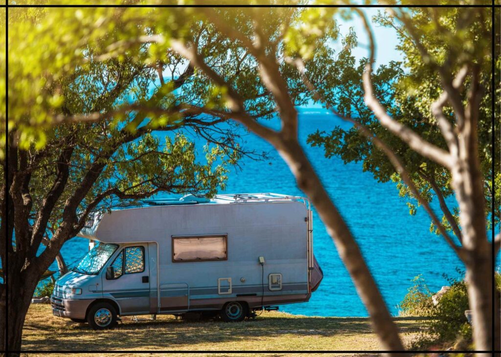 RV parked in shade