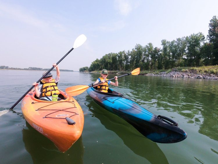 kayaking the missouri river with kids bismarck