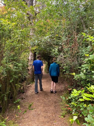 father son hiking