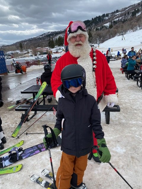 skiing with santa