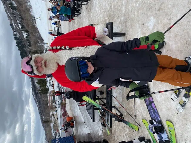skiing with santa