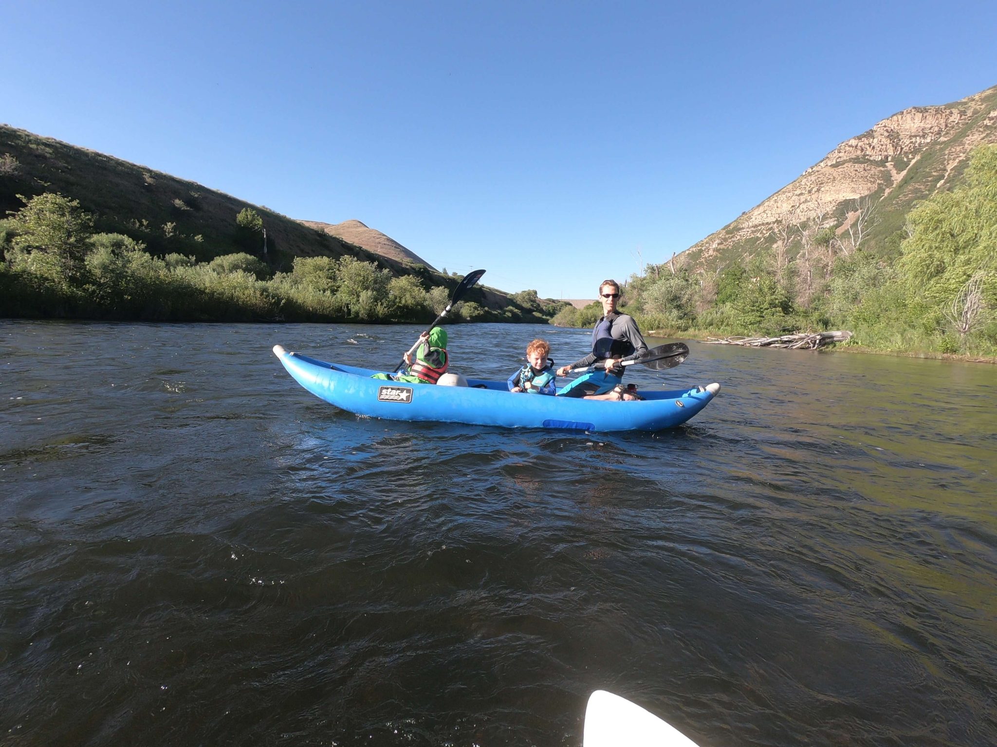 inflatable kayak with kids