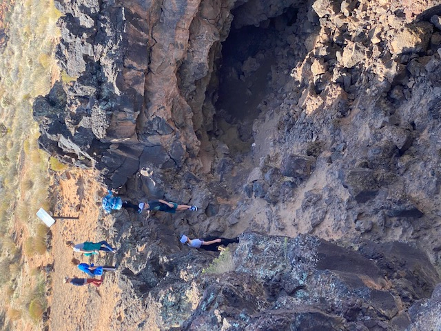 lava tubes snow canyon with kids