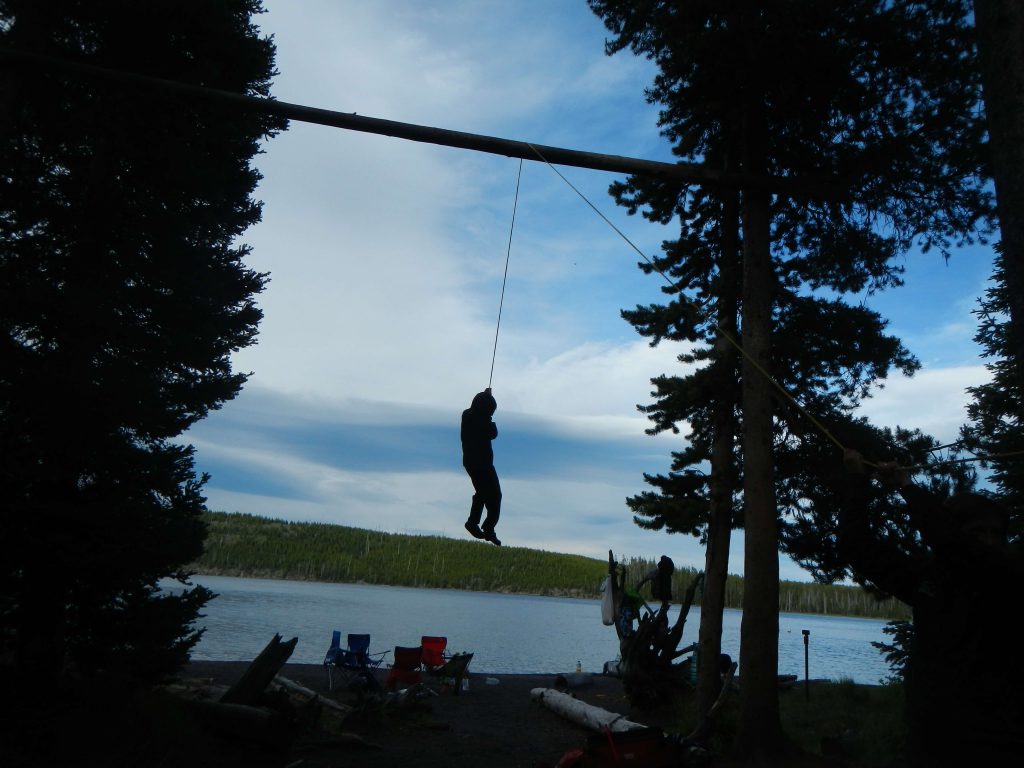 Bear bag pole for backcountry camping