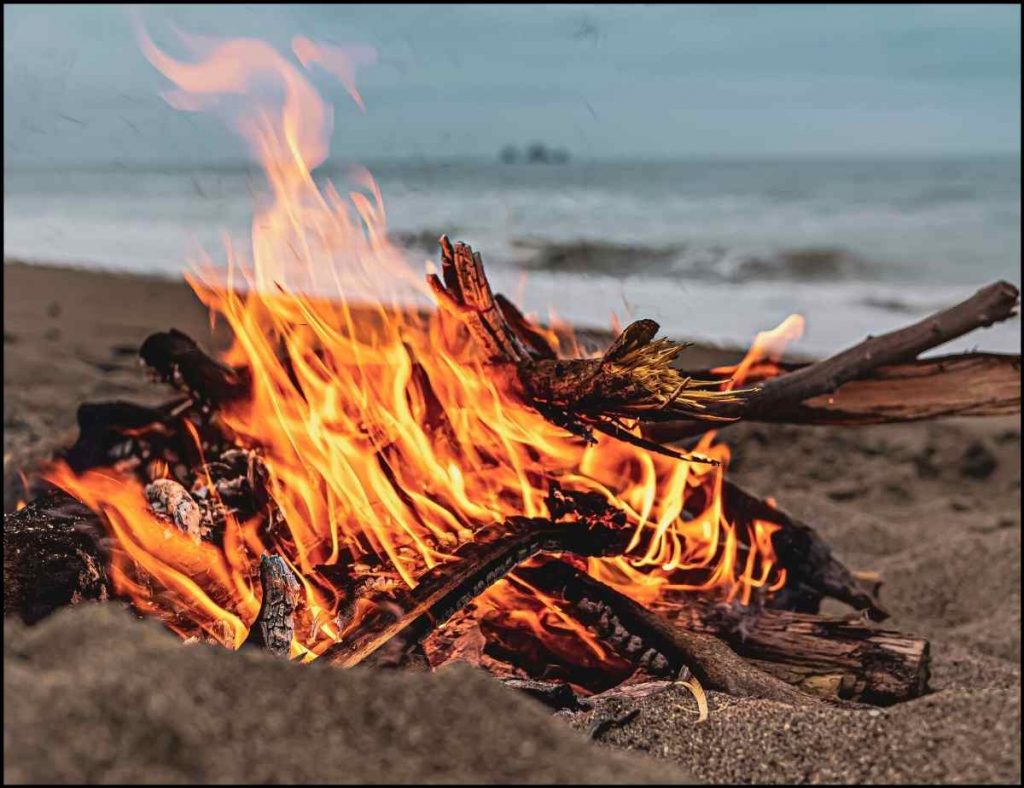 bonfire beach camping