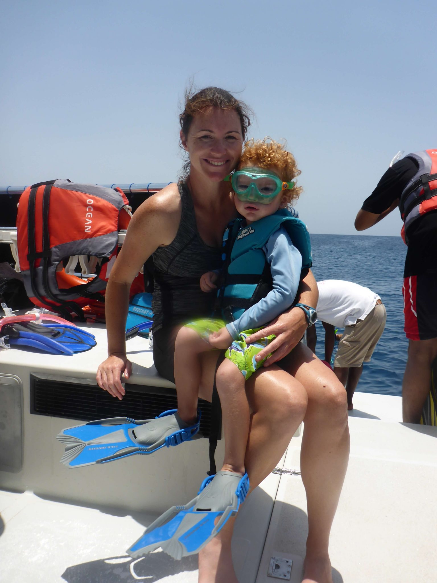 snorkeling off a boat