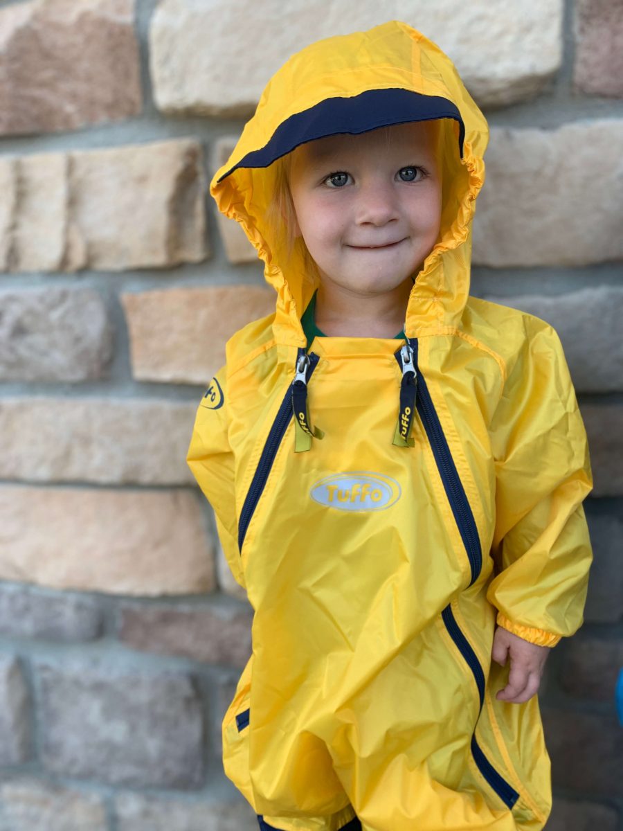 Toddler playing in Tuffo Coverall