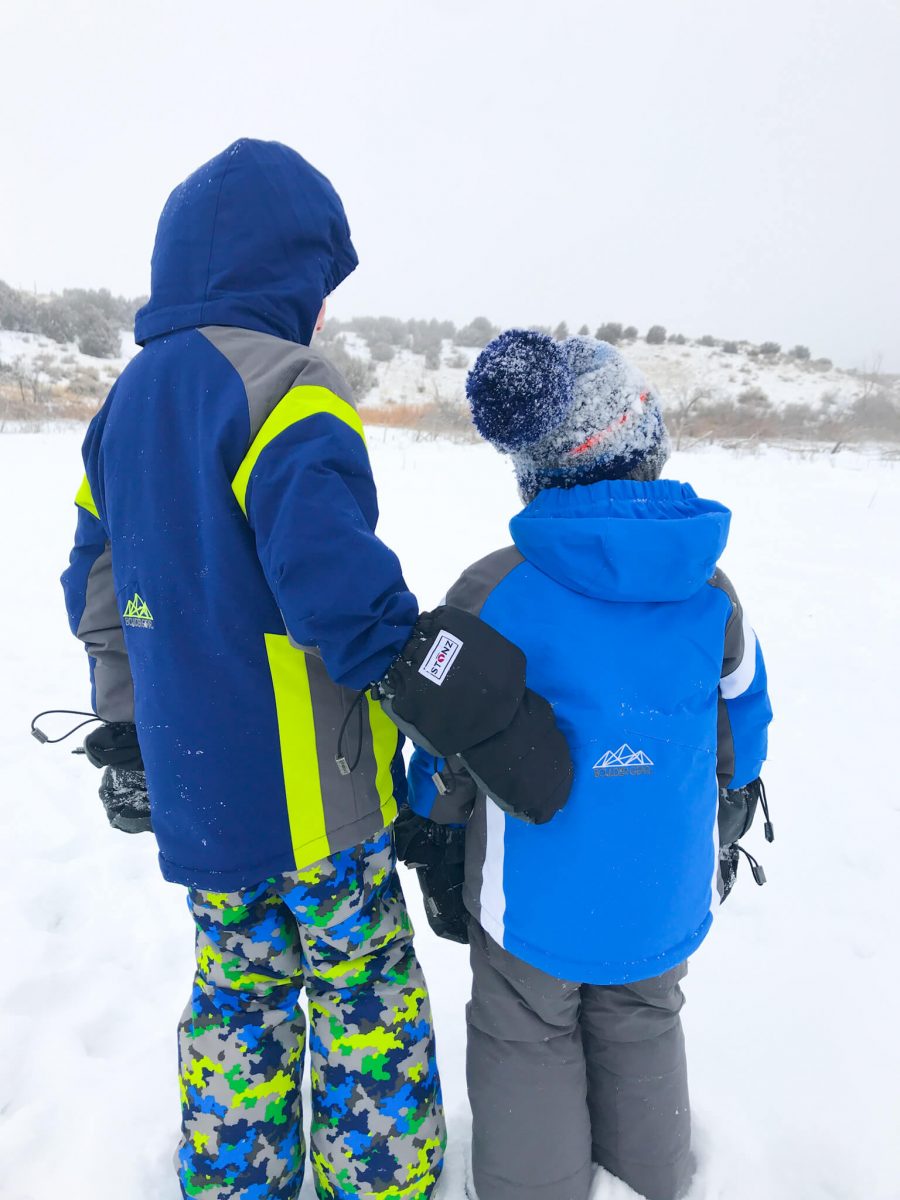 kids playing in snow